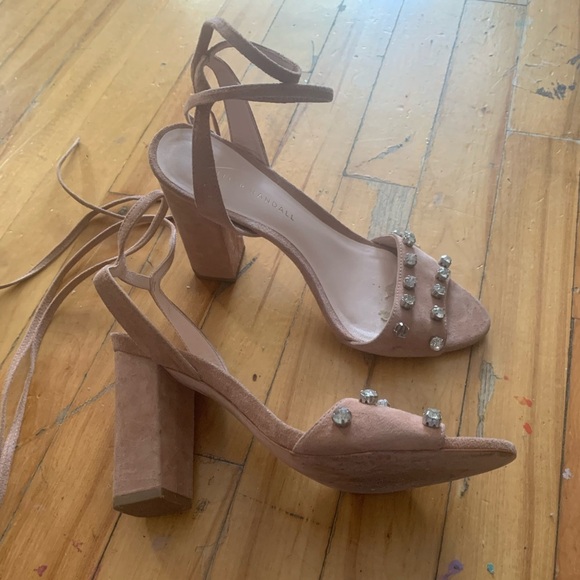 Loeffler Randall Suede Block Heel Sandals - Picture 1 of 7